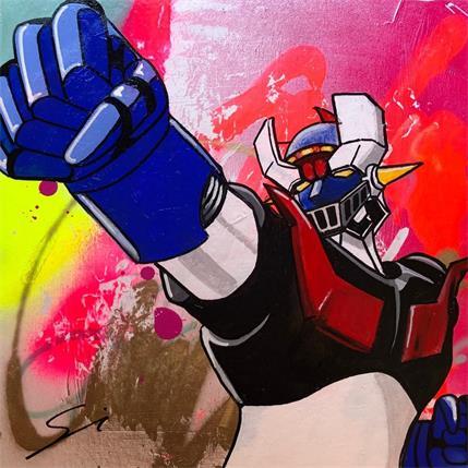 Peinture mazinger z par Mestres Sergi | Tableau Art naïf Acrylique, Carton, Graffiti Portraits