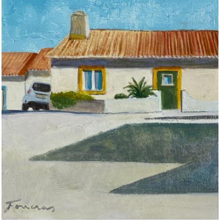 Peinture La maison sur la place par Foucras François | Tableau Figuratif Acrylique Paysages