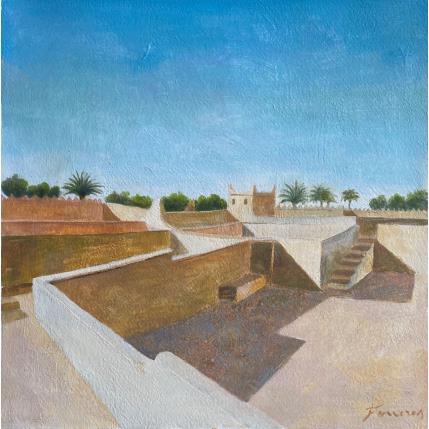 Peinture Devant la palmeraie par Foucras François | Tableau Figuratif Acrylique Paysages