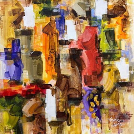 Peinture Couleurs Tropicales par Lama Niankoye | Tableau Figuratif Acrylique scènes de vie, Urbain