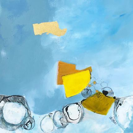 Painting Flotter et méditer by Lau Blou | Painting Abstract Acrylic, Cardboard