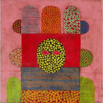 Peinture Colourful Hair par Ortiz Gustavo | Tableau Art Singulier Carton, Collage Portraits