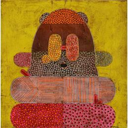 Gemälde Mountain People 3 von Ortiz Gustavo | Gemälde Figurativ Collage Porträt