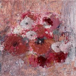 Painting Jardin des âmes  by Rocco Sophie | Painting Figurative Acrylic, Cardboard, Gluing, Oil, Sand Life style, Still-life