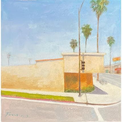 Peinture La croisée des avenues par Foucras François | Tableau Figuratif Acrylique Paysages, Urbain