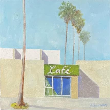 Peinture Le café Angelino par Foucras François | Tableau Figuratif Acrylique Paysages, Urbain