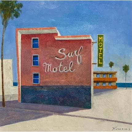 Peinture Surf motel par Foucras François | Tableau Figuratif Acrylique Marine, Paysages, Scènes de vie