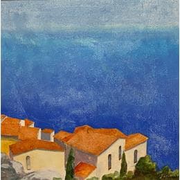 Painting Plongée dans le bleu azur by Foucras François | Painting Figurative Acrylic Landscapes, Life style, Marine