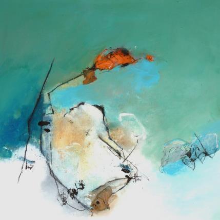 Peinture PRESAGE D'UN AZUR ESTIVAL par Han | Tableau Abstrait Paysages