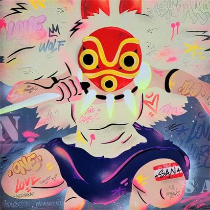 Peinture Princesse Mononoke par Kedarone | Tableau Pop-art Graffiti, Posca Icones Pop