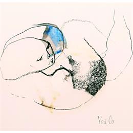 Peinture Papouille par YO&CO | Tableau Abstrait Encre Nu