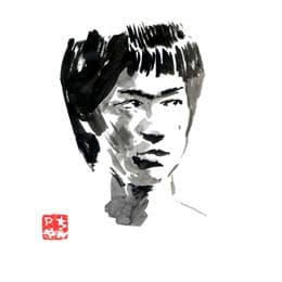 Painting bruce lee by Péchane | Painting Figurative Ink, Watercolor Black & White, Pop icons, Portrait