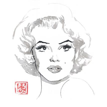 Peinture marilyn par Péchane | Tableau Figuratif Aquarelle, Encre Portraits