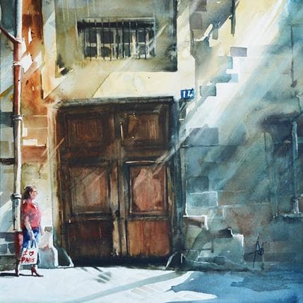 Painting Au coeur du marais by Abbatucci Violaine | Painting Figurative Watercolor Life style, Urban