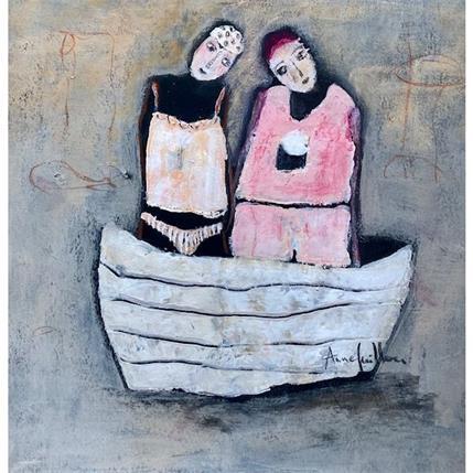 Peinture Petit bateau par Guillon Anne | Tableau Figuratif Scènes de vie