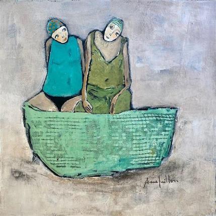 Peinture Les baigneurs 1 par Guillon Anne | Tableau Figuratif Scènes de vie