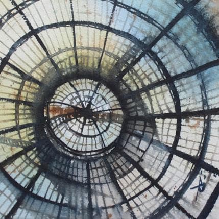 Painting La coupole de verre by Abbatucci Violaine | Painting Figurative Watercolor Landscapes
