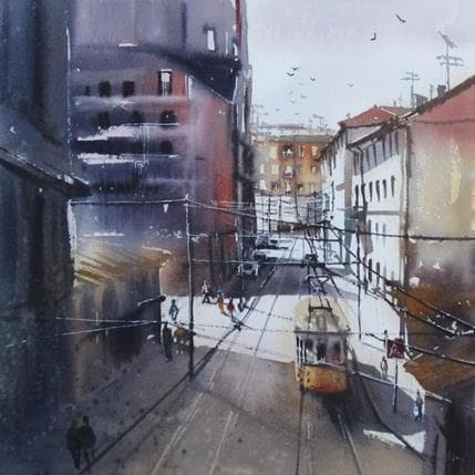 Peinture Quartier Garibaldi par Abbatucci Violaine | Tableau Figuratif Aquarelle Paysages