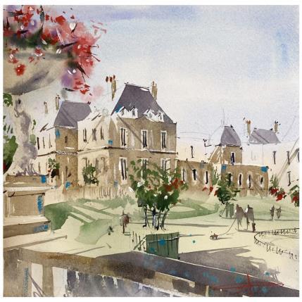 Peinture Jardin du Luxembourg par Bailly Kévin  | Tableau Figuratif Aquarelle Urbain