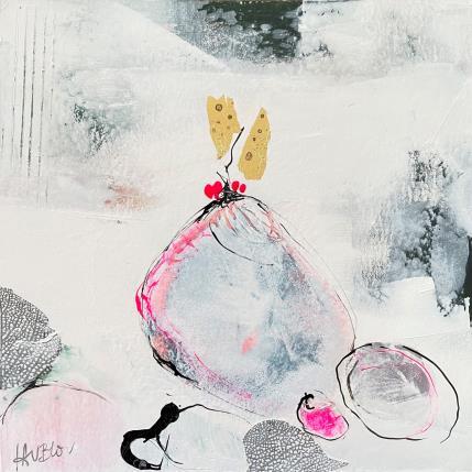 Peinture Bulles prisonnières de la glace 2 par Lau Blou | Tableau Art Singulier Acrylique, carton minimaliste