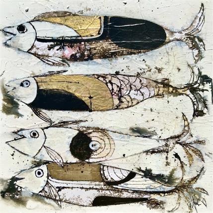 Peinture Black & white par Colombo Cécile | Tableau Art naïf Acrylique, Pastel animaux