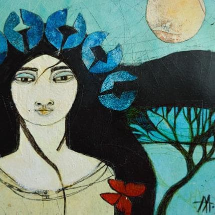 Peinture Viajera par Arias Parera Almudena | Tableau Figuratif Acrylique Portraits