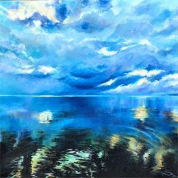 Gemälde Perfect blue von Nahon Bruno | Gemälde Figurativ Acryl, Öl Landschaften