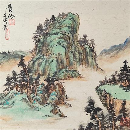 Peinture Green  hills par Yu Huan Huan | Tableau Figuratif Encre Paysages