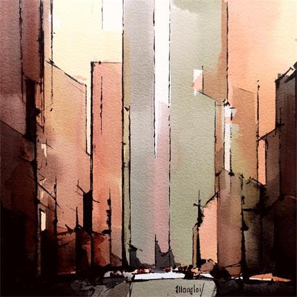 Peinture NEW-YORK 1 par Langlois Jean-Luc | Tableau Figuratif Aquarelle Urbain