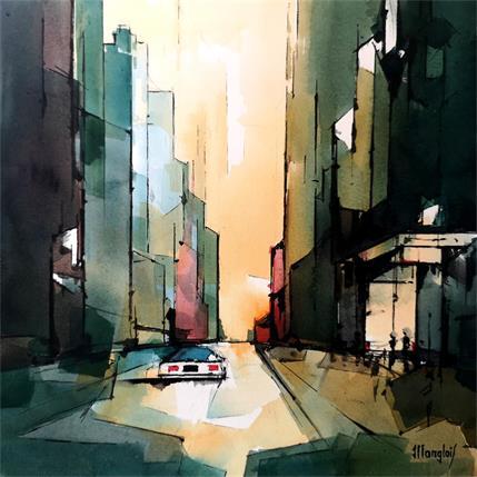 Peinture NEW-YORK 1 par Langlois Jean-Luc | Tableau Figuratif Aquarelle Urbain
