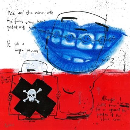 Peinture Pirates of the black cross par Arens Jan hein | Tableau Art Singulier Acrylique scènes de vie