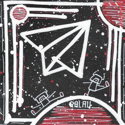 Peinture Red space par Ralau | Tableau Pop-art Acrylique Scènes de vie