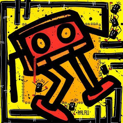 Peinture I'm not a robot 1 par Ralau | Tableau Pop-art Acrylique Scènes de vie