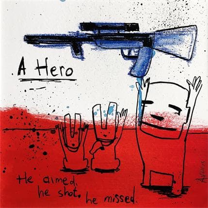 Peinture A hero par Arens Jan hein | Tableau Art Singulier Acrylique scènes de vie