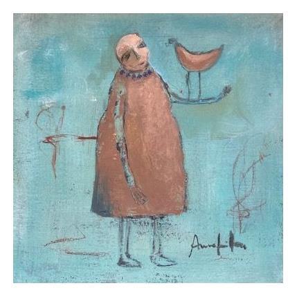 Peinture L'oiseau par Guillon Anne | Tableau Figuratif Scènes de vie
