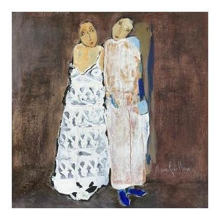 Peinture couple par Guillon Anne | Tableau Figuratif Scènes de vie