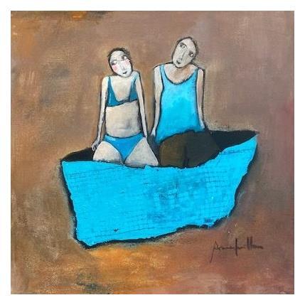 Peinture Les baigneurs 2 par Guillon Anne | Tableau Figuratif Scènes de vie