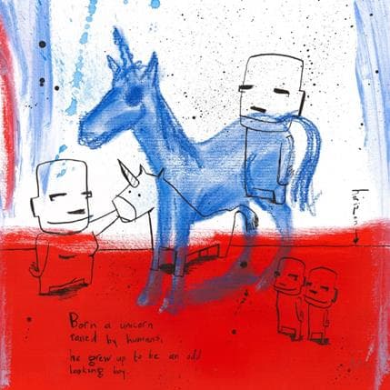 Peinture Old boy par Arens Jan hein | Tableau Art Singulier Acrylique scènes de vie