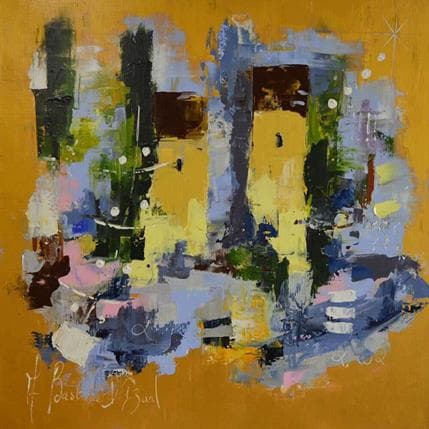 Peinture Steppe bleue par Bastide d´Izard Armelle | Tableau Abstrait Acrylique Minimaliste, Paysages