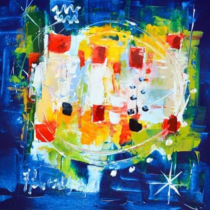 Peinture Reflet de nuit par Bastide d´Izard Armelle | Tableau Abstrait Huile Paysages