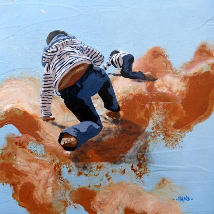 Peinture Frères de rayures par Sand | Tableau Figuratif Acrylique Marine, Scènes de vie
