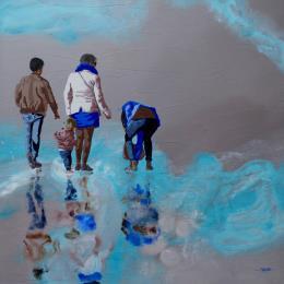 Pintura Reflet en eau fraiche por Sand | Pintura Figurative Acrylic Life style, Marine