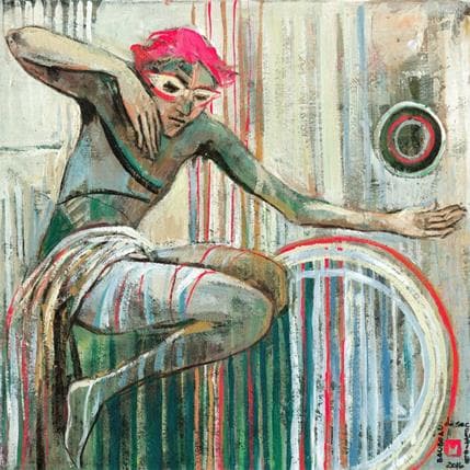 Peinture Le grand magenta par Machi | Tableau Figuratif Acrylique, Huile Scènes de vie