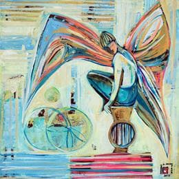 Pintura L'ange de ma vie por Machi | Pintura Figurative Acrylic, Oil Life style