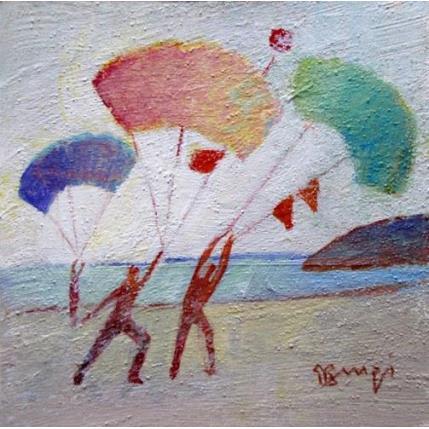 Painting AN30 Fête du vent by Burgi Roger | Painting Figurative Life style