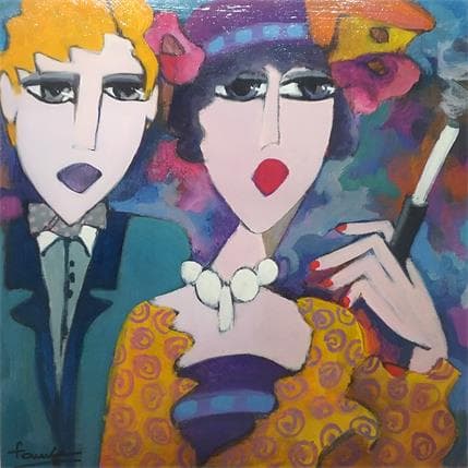 Peinture Rétro par Fauve | Tableau Figuratif Acrylique Scènes de vie