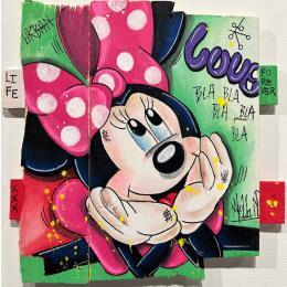 Painting Minnie by Molla Nathalie  | Painting Pop-art Wood Pop icons