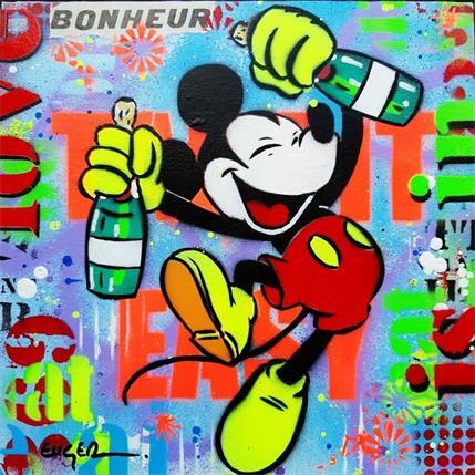 Peinture LE BONHEUR par Euger Philippe | Tableau Pop-art Acrylique, Carton, Collage, Graffiti Icones Pop