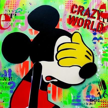 Peinture CRAZY WORLD par Euger Philippe | Tableau Pop-art Acrylique, Carton, Collage, Graffiti Icones Pop