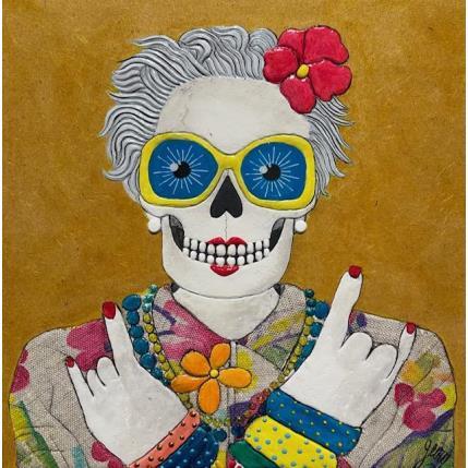 Pintura A cool granny por Geiry | Pintura Figurative Wood Portrait